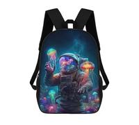 sinyumoney 3D Printed Children Backpacks Space Jellyfish Explorer-1 Rucksacks Backpacks Fashion Casual Daypack Cute Travel Bags Outdoor Casual Daypack for Boy And Girl