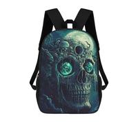 sinyumoney 3D Printed Children Backpacks Spooky Skull Art Print Rucksacks Backpacks Fashion Casual Daypack Cute Travel Bags Outdoor Casual Daypack for Boy And Girl