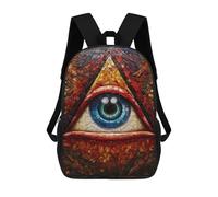 sinyumoney 3D Printed Children Backpacks Stained Glass Eye Artwork Rucksacks Backpacks Fashion Casual Daypack Cute Travel Bags Outdoor Casual Daypack for Boy And Girl