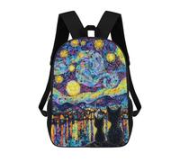 sinyumoney 3D Printed Children Backpacks Starry Night Cats -19 Rucksacks Backpacks Fashion Casual Daypack Cute Travel Bags Outdoor Casual Daypack for Boy And Girl