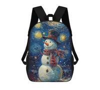 sinyumoney 3D Printed Children Backpacks Starry Night Snowman Rucksacks Backpacks Fashion Casual Daypack Cute Travel Bags Outdoor Casual Daypack for Boy And Girl