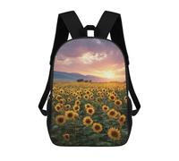 sinyumoney 3D Printed Children Backpacks Sunflower Field Sunset-9 Rucksacks Backpacks Fashion Casual Daypack Cute Travel Bags Outdoor Casual Daypack for Boy And Girl