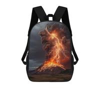 sinyumoney 3D Printed Children Backpacks Volcano Eruption with Lightning Strikes-5 Rucksacks Backpacks Fashion Casual Daypack Cute Travel Bags Outdoor Casual Daypack for Boy And Girl