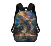 sinyumoney 3D Printed Children Backpacks Whale in Space Painting-2 Rucksacks Backpacks Fashion Casual Daypack Cute Travel Bags Outdoor Casual Daypack for Boy And Girl