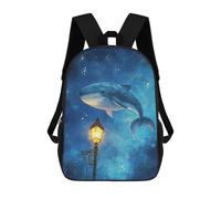 sinyumoney 3D Printed Children Backpacks Whale Lamp Night Sky-1 Rucksacks Backpacks Fashion Casual Daypack Cute Travel Bags Outdoor Casual Daypack for Boy And Girl