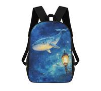 sinyumoney 3D Printed Children Backpacks Whale Lamp Night Sky Rucksacks Backpacks Fashion Casual Daypack Cute Travel Bags Outdoor Casual Daypack for Boy And Girl