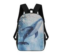 sinyumoney 3D Printed Children Backpacks Whale Painting Ocean Art Rucksacks Backpacks Fashion Casual Daypack Cute Travel Bags Outdoor Casual Daypack for Boy And Girl