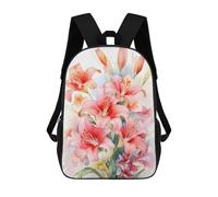 sinyumoney 3D Printed Children Backpacks Wild Lilies Flower Lily Rucksacks Backpacks Fashion Casual Daypack Cute Travel Bags Outdoor Casual Daypack for Boy And Girl