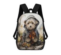 sinyumoney 3D Printed Children Backpacks Wizard Dog Rucksacks Backpacks Fashion Casual Daypack Cute Travel Bags Outdoor Casual Daypack for Boy And Girl