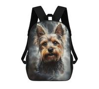 sinyumoney 3D Printed Children Backpacks Yorkshire Terrier Portrait Rucksacks Backpacks Fashion Casual Daypack Cute Travel Bags Outdoor Casual Daypack for Boy And Girl
