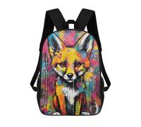 sinyumoney 3D Printed Children Banksy Graffiti Slum Fox Rucksacks Fashion Casual Daypack Cute Travel Bags Outdoor Casual Daypack for Boy And Girl 17inch