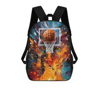 sinyumoney 3D Printed Children Basketball Pop Graffiti Rucksacks Fashion Casual Daypack Cute Travel Bags Outdoor Casual Daypack for Boy And Girl 17inch