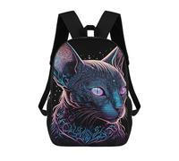 sinyumoney 3D Printed Children Black Light Cat 29 Rucksacks Fashion Casual Daypack Cute Travel Bags Outdoor Casual Daypack for Boy And Girl 17inch