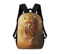 sinyumoney 3D Printed Children Cheetah Running Through Dust - African Wildlife Photo Rucksacks Fashion Casual Daypack Cute Travel Bags Outdoor Casual Daypack for Boy And Girl 17inch