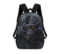 sinyumoney 3D Printed Children Chimpanzee in Black Smoke Rucksacks Fashion Casual Daypack Cute Travel Bags Outdoor Casual Daypack for Boy And Girl 17inch