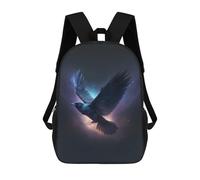 sinyumoney 3D Printed Children Cosmic Flight of The Raven Rucksacks Fashion Casual Daypack Cute Travel Bags Outdoor Casual Daypack for Boy And Girl 17inch