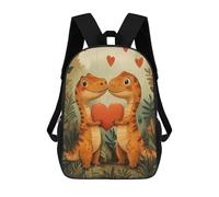 sinyumoney 3D Printed Children Dinosaur Love Rucksacks Fashion Casual Daypack Cute Travel Bags Outdoor Casual Daypack for Boy And Girl 17inch