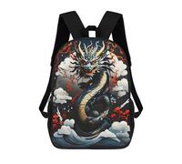 sinyumoney 3D Printed Children Dragon Clouds Rucksacks Fashion Casual Daypack Cute Travel Bags Outdoor Casual Daypack for Boy And Girl 17inch