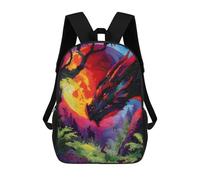 sinyumoney 3D Printed Children Dragon in A Forest Rucksacks Fashion Casual Daypack Cute Travel Bags Outdoor Casual Daypack for Boy And Girl 17inch