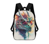 sinyumoney 3D Printed Children Dragon with Sunglasses Rucksacks Fashion Casual Daypack Cute Travel Bags Outdoor Casual Daypack for Boy And Girl 17inch
