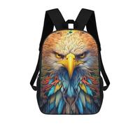 sinyumoney 3D Printed Children Eagle Flower Portrait 1 Rucksacks Fashion Casual Daypack Cute Travel Bags Outdoor Casual Daypack for Boy And Girl 17inch