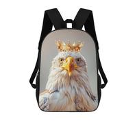 sinyumoney 3D Printed Children Eagle Pastel Crown Rucksacks Fashion Casual Daypack Cute Travel Bags Outdoor Casual Daypack for Boy And Girl 17inch
