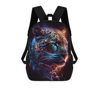 sinyumoney 3D Printed Children Electric Leopard Portrait Rucksacks Fashion Casual Daypack Cute Travel Bags Outdoor Casual Daypack for Boy And Girl 17inch