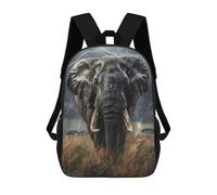 sinyumoney 3D Printed Children Elephant in Storm Rucksacks Fashion Casual Daypack Cute Travel Bags Outdoor Casual Daypack for Boy And Girl 17inch