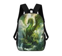 sinyumoney 3D Printed Children Emerald Dragon Sovereign Rucksacks Fashion Casual Daypack Cute Travel Bags Outdoor Casual Daypack for Boy And Girl 17inch