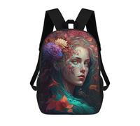 sinyumoney 3D Printed Children Enchanted Forest Portrait -3 Rucksacks Fashion Casual Daypack Cute Travel Bags Outdoor Casual Daypack for Boy And Girl 17inch