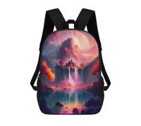 sinyumoney 3D Printed Children Enchanted Waterfall Paradise -1 Rucksacks Fashion Casual Daypack Cute Travel Bags Outdoor Casual Daypack for Boy And Girl 17inch