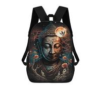 sinyumoney 3D Printed Children Enlightened Presence Zen Rucksacks Fashion Casual Daypack Cute Travel Bags Outdoor Casual Daypack for Boy And Girl 17inch