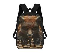 sinyumoney 3D Printed Children Fox Chess Rucksacks Fashion Casual Daypack Cute Travel Bags Outdoor Casual Daypack for Boy And Girl 17inch