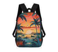 sinyumoney 3D Printed Children Galapagos Island Landscape Rucksacks Fashion Casual Daypack Cute Travel Bags Outdoor Casual Daypack for Boy And Girl 17inch