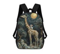sinyumoney 3D Printed Children Giraffe And Mouse Under Stars Rucksacks Fashion Casual Daypack Cute Travel Bags Outdoor Casual Daypack for Boy And Girl 17inch