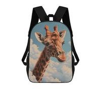sinyumoney 3D Printed Children Giraffe Clouds Blue Sky Rucksacks Fashion Casual Daypack Cute Travel Bags Outdoor Casual Daypack for Boy And Girl 17inch