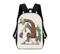 sinyumoney 3D Printed Children Giraffe Using The Toilet Rucksacks Fashion Casual Daypack Cute Travel Bags Outdoor Casual Daypack for Boy And Girl 17inch