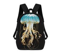 sinyumoney 3D Printed Children Glass Jellyfish Sculpture Rucksacks Fashion Casual Daypack Cute Travel Bags Outdoor Casual Daypack for Boy And Girl 17inch