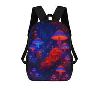 sinyumoney 3D Printed Children Glowing Mushroom Forest Rucksacks Fashion Casual Daypack Cute Travel Bags Outdoor Casual Daypack for Boy And Girl 17inch