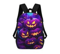 sinyumoney 3D Printed Children Halloween Pumpkin Party -3 Rucksacks Fashion Casual Daypack Cute Travel Bags Outdoor Casual Daypack for Boy And Girl 17inch