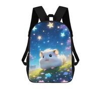 sinyumoney 3D Printed Children Hamster Starry Field Rucksacks Fashion Casual Daypack Cute Travel Bags Outdoor Casual Daypack for Boy And Girl 17inch