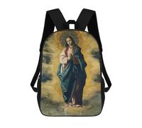 sinyumoney 3D Printed Children Immaculate Conception Rucksacks Fashion Casual Daypack Cute Travel Bags Outdoor Casual Daypack for Boy And Girl 17inch