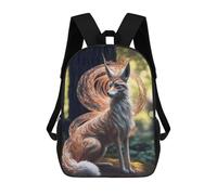 sinyumoney 3D Printed Children Japanese Kitsune Fox Rucksacks Fashion Casual Daypack Cute Travel Bags Outdoor Casual Daypack for Boy And Girl 17inch