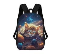sinyumoney 3D Printed Children Kitten Sleeping Heavily Rucksacks Fashion Casual Daypack Cute Travel Bags Outdoor Casual Daypack for Boy And Girl 17inch