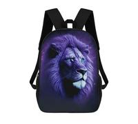 sinyumoney 3D Printed Children Lion Purple Backgroun Rucksacks Fashion Casual Daypack Cute Travel Bags Outdoor Casual Daypack for Boy And Girl 17inch