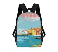 sinyumoney 3D Printed Children Menorca Island Spain Rucksacks Fashion Casual Daypack Cute Travel Bags Outdoor Casual Daypack for Boy And Girl 17inch