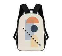 sinyumoney 3D Printed Children Minimalist Geometry III Rucksacks Fashion Casual Daypack Cute Travel Bags Outdoor Casual Daypack for Boy And Girl 17inch
