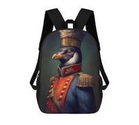 sinyumoney 3D Printed Children Penguin Poster Rucksacks Fashion Casual Daypack Cute Travel Bags Outdoor Casual Daypack for Boy And Girl 17inch