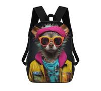 sinyumoney 3D Printed Children Quirky Dressed Chihuahua Rucksacks Fashion Casual Daypack Cute Travel Bags Outdoor Casual Daypack for Boy And Girl 17inch