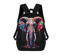 sinyumoney 3D Printed Children Rainbow Elephant Rucksacks Fashion Casual Daypack Cute Travel Bags Outdoor Casual Daypack for Boy And Girl 17inch
